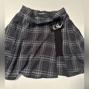 Disturbia Plaid Buckle Mini Skirt